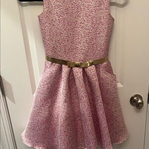 Zoe Ltd Elegant Pink Dress with Gold Accent